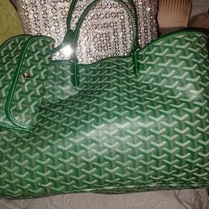 Goyard Bag Saint Louis Green Tote GM